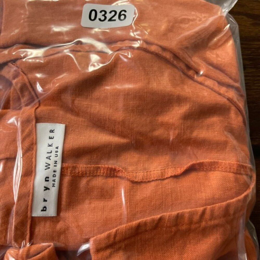 Bryn Walker orange 100% linen oversized boxy Lagenlook tunic Baxter shirt XS - Picture 11 of 11